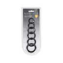 Levelz Classic Silicone Cock Rings Set Of 6 Sizes Black