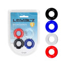 Levelz Multicolour Cock Ring Set 4 Pack Coloured Cock Rings