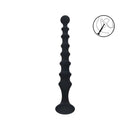 Levelz Ribbed Silicone Flared Anal Probe Black Anal Beads