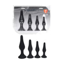 Levelz Slim Silicone Anal Plug Kit Butt Plugs Set Of 4 Sizes Black