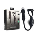 Levelz Vibrating And Thrusting Trio Cock Ring With Stimulator Black