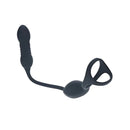 Levelz Vibrating And Thrusting Trio Cock Ring With Stimulator Black