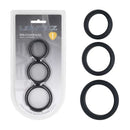 Levelz Wide O Silicone Black Cock Ring Set Of 3 S M L
