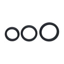Levelz Wide O Silicone Black Cock Ring Set Of 3 S M L
