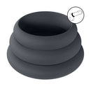 Levelz Wide O Silicone Black Cock Ring Set Of 3 S M L