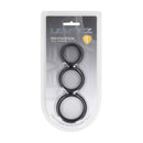 Levelz Wide O Silicone Black Cock Ring Set Of 3 S M L