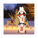 Lighted Stacked Snowmen Christmas Decoration With 150 Led Warm Lights