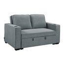Linen Sofa Bed With Cushions And Cup Holders