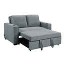 Linen Sofa Bed With Cushions And Cup Holders