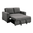 Linen Sofa Bed With Cushions And Cup Holders