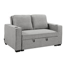 Linen Sofa Bed With Cushions And Cup Holders
