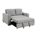 Linen Sofa Bed With Cushions And Cup Holders