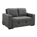 Linen Sofa Bed With Cushions And Cup Holders