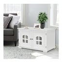 Cat Hidden Litter Box Enclosure With Cross Windows And Double Door