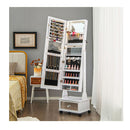 159 Cm Lockable Jewelry Organizer With 3 Color Led Lights