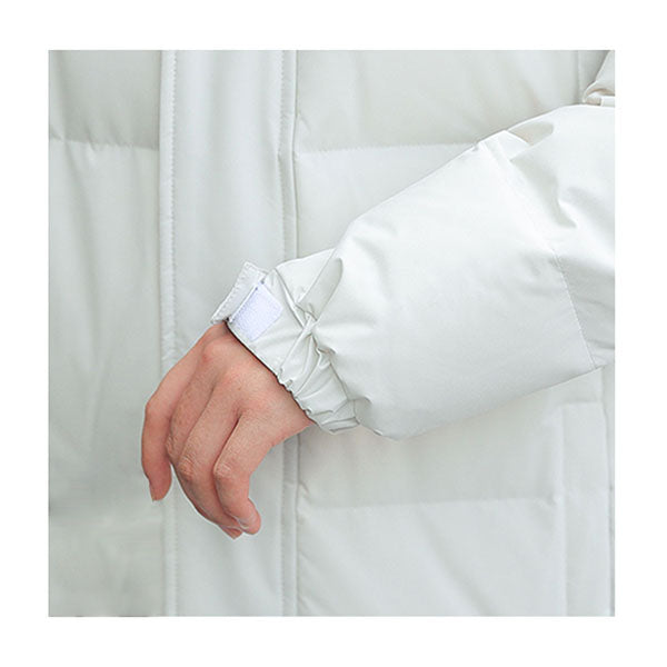 Abbee White Large Winter Hooded Overcoat Long Warm Puffer Coat