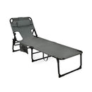Folding Beach Lounge Chair With Pillow For Outdoor
