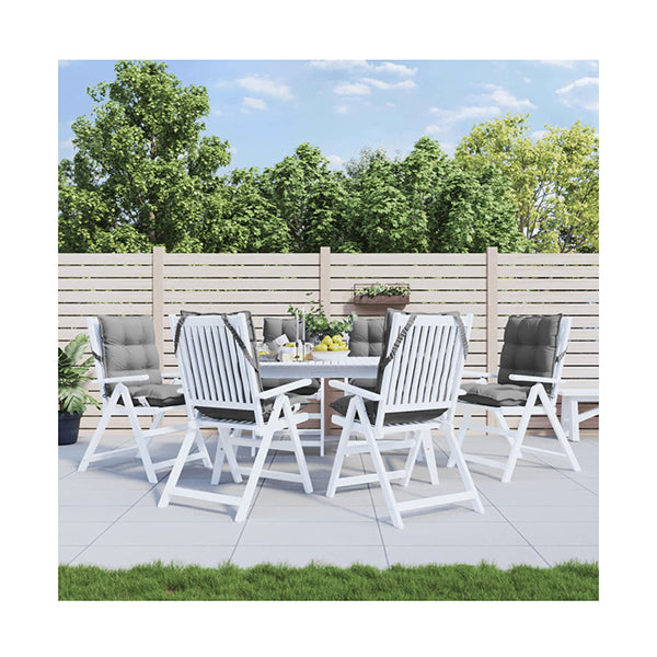 Lowback Chair Cushions 6 Pcs Grey Oxford Fabric