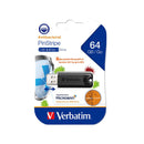 Ls Verbatim 64Gb Antibacterial Pinstripe Usb Drive Black