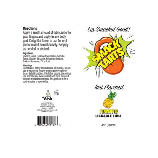 Smack Tarts Flavored Lubricant 120 Ml Tube