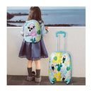 2 Pieces Carry On Luggage Set with Flamingo Pattern for Kids