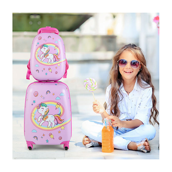 2 Piece Carry On Luggage Set With Spinner Wheels For Children