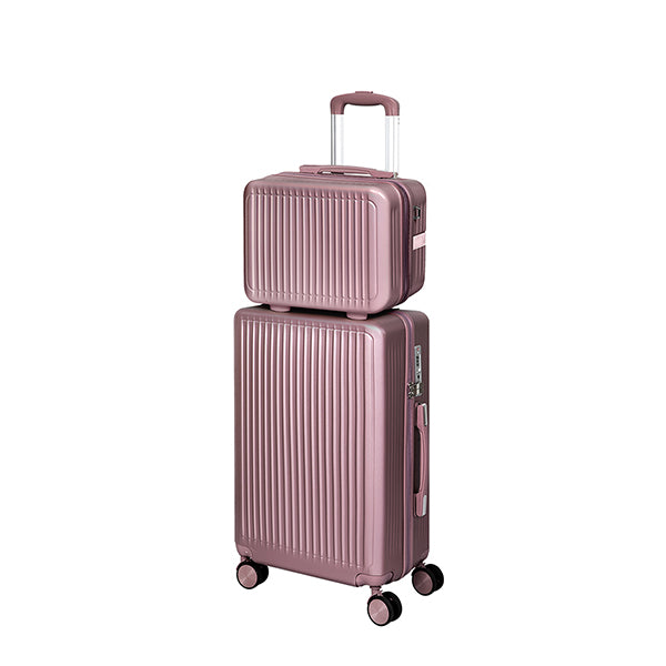 Luggage Suitcase Trolley Rose Rose Gold 2Pc and White 2Pc
