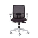 Lumos Operator Chair White Frame Chair Black Fabric