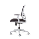 Lumos Operator Chair White Frame Chair Black Fabric
