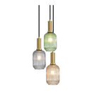 Luxe Trilight 3Lt Ribbed Glass Pendant