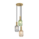 Luxe Trilight 3Lt Ribbed Glass Pendant