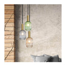 Luxe Trilight 3Lt Ribbed Glass Pendant