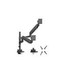 Brateck Ldt80C024P Matte Black Pole Mounted Dual Monitor Arm