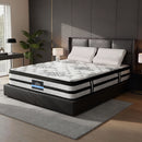 Queen 34cm 5-Zone Euro Top Pocket Spring Mattress with 2 Natural Latex Contour Pillows