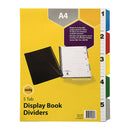 Marbig Display Book Indices And Dividers 5 Tab Polypropylene A4 Multi