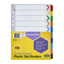 Marbig Indices And Dividers 10 Tab Reinforced A4 Colour