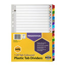 Marbig Indices And Dividers 1 To 20 Tab Reinforced A4 Colour