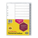 Marbig Indices And Dividers Tab Polypropylene A4 Grey