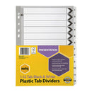 Marbig Indices And Dividers 1 To 12 Tab Reinforced A4 Black