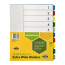 Marbig Indices And Dividers 10 Tab Polypropylene A4 Extra Wide