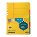 Marbig Indices And Dividers 5 Tab Manilla A4 Brights