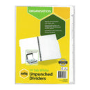 Marbig Indices And Divider 10 Tab Manilla A4 Unpunched