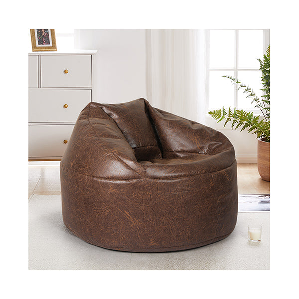 Bean Bag Chair Cover Pu Couch Brown