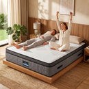 Double Mattress 37cm 4-in-1 Adjustable Firmness Cooling Gel Memory Foam Dual-Zone Flippable for Couples