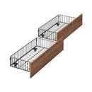 2x Bed Frame Storage Drawers with Wheels Metal Brown