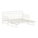 Trundle Bed Frame Single Size Base Metal Beige