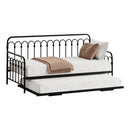 Trundle Bed Frame Single Size Base Metal Black