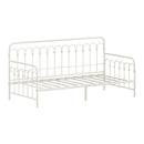 Metal Daybed Frame Single Size Sofa Bed Steel Slat Beige