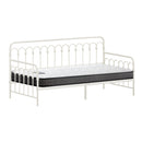 Metal Daybed Frame Single Size Sofa Bed with Mattress Beige
