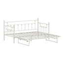 Trundle Bed Frame Single Size Metal 2x Single Beds Beige